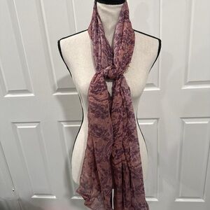 New | Rare! Original VELA Mauve Lace Printed Woven Modal Scarf/Hijab